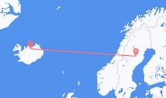 Vols depuis la ville de Lycksele vers la ville d'Akureyri