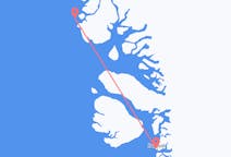 Vols depuis la ville d'Innaarsuit vers la ville d'Ilulissat
