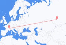 Flights from Kemerovo, Russia to Lyon, France