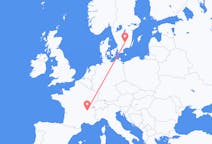 Flights from Lyon, France to Växjö, Sweden
