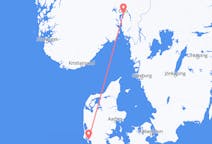 Vluchten van Esbjerg naar Oslo