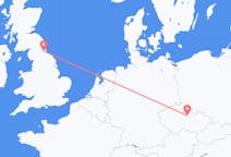 Fly fra Pardubice til Durham, England