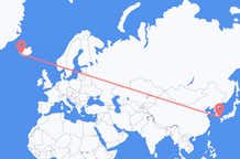 Vluchten van Tsushima, Japan naar Reykjavík, IJsland
