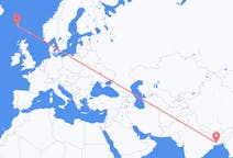 Flyrejser fra Kolkata, Indien til Sørvágur, Færøerne