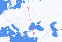 Flyreiser fra Minsk, Hviterussland til Konya, Tyrkia