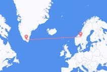 Flights from Røros, Norway to Narsarsuaq, Greenland