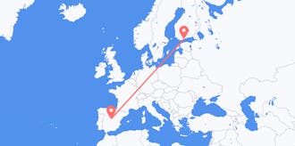 Flyg från Spanien till Finland
