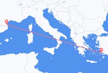 Flyg från Perpignan, Frankrike till Bodrum, Turkiet