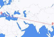 Flyreiser fra Nanning, Kina til Barcelona, Spania