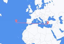 Flyreiser fra Rhodos, Hellas til Terceira, Portugal
