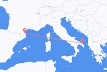 Vluchten van Perpignan, Frankrijk naar Brindisi, Italië