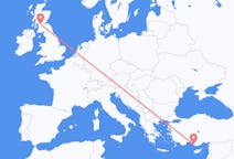 Flights from Gazipaşa in Turkey to Glasgow in Scotland
