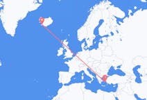 Flights from Icaria to Reykjavík