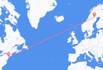 出发地 美国纽约目的地 瑞典阿尔维斯尧尔的航班