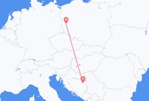 出发地 波兰出发地 綠山城飞往波斯尼亚和黑塞哥维那图兹拉的航班