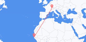 Flyg från Gambia till Schweiz