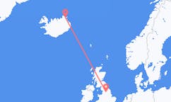 아이슬란드 토르쇼픈에서 출발해 영국 리즈로(으)로 가는 항공편