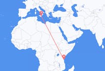 Vols de Zanzibar, Tanzanie à Catane, Italie