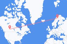 Vluchten van Lloydminster, Canada naar Kiruna, Zweden