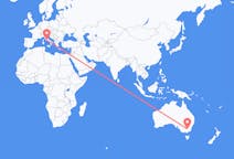 Flyreiser fra Albury, Australia til Roma, Italia