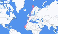 Vluchten van Cap Plinten, Senegal naar Svolvaer, Noorwegen