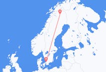 Vols depuis la ville de Kiruna vers la ville de Ängelholm