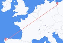 Flyrejser fra Santiago de Compostela, Spanien til Stettin, Polen
