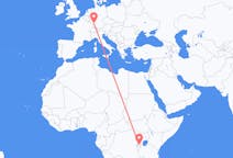 Flyreiser fra Kigali, Rwanda til Karlsruhe, Tyskland