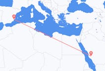 Vluchten van Ta als, Saoedi-Arabië naar Alicante, Spanje