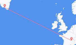 Flights from Lyon, France to Qaqortoq, Greenland