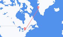 米国のロチェスターから、グリーンランドのマニツォクまでのフライト
