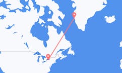 미국 로체스터에서 출발해 그린란드 마니초크에게(으)로 가는 항공편
