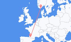Flyrejser fra Kristiansand, Norge til Pau, Frankrig