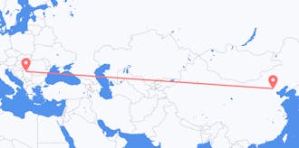 Flights from China to Serbia