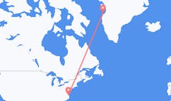 미국 노퍽에서 출발해 그린란드 아시아트에게(으)로 가는 항공편