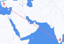 出发地 印度出发地 马杜赖目的地 土耳其代尼茲利的航班