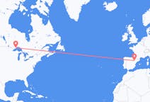 Flyrejser fra Thunder Bay, Canada til Zaragoza, Spanien