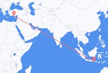 Flyg från Denpasar, Indonesien till Gazipaşa, Turkiet