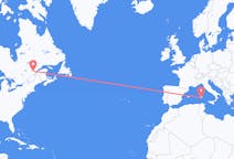 Vluchten van Saguenay, Canada naar Cagliari, Trento, Italië