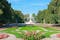 Photo of beautiful Saxon Garden in Warsaw, Poland.