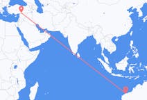 Flyreiser fra Karratha, Australia til Gaziantep, Tyrkia