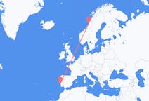 Vluchten van Brønnøysund naar Lissabon