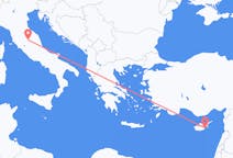 Vluchten van Larnaca, Cyprus naar Perugia, Italië