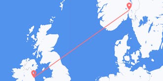 出发地 挪威目的地 爱尔兰航班