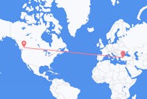 Flyreiser fra Kamloops, Canada til Eskişehir, Tyrkia