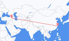 中国の台州から、トルコのイドゥルまでのフライト
