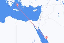 サウジアラビアのから ヤンブ、ギリシャのへ サントリーニ島フライト