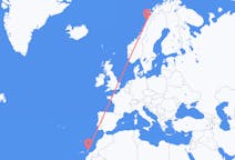 Loty z Bodø, Norwegia do Lanzarote, Hiszpania