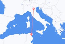 チュニジアのエンフィダからから、イタリアのボローニャまでのフライト