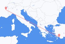 Flyg från Chambéry, Frankrike till Dalaman, Turkiet